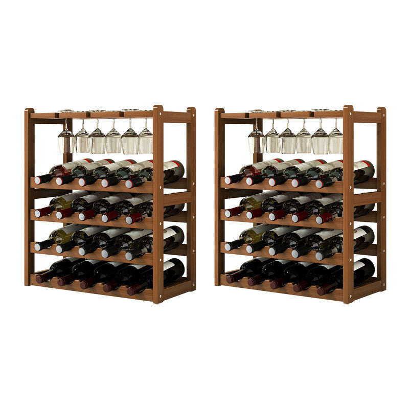 Countertop Wine Rack Solid Wood Wine Bottle Rack for Kitchen