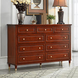 Traditionele opbergkast massief houten dressoir met 3/4/6/7/9 laden