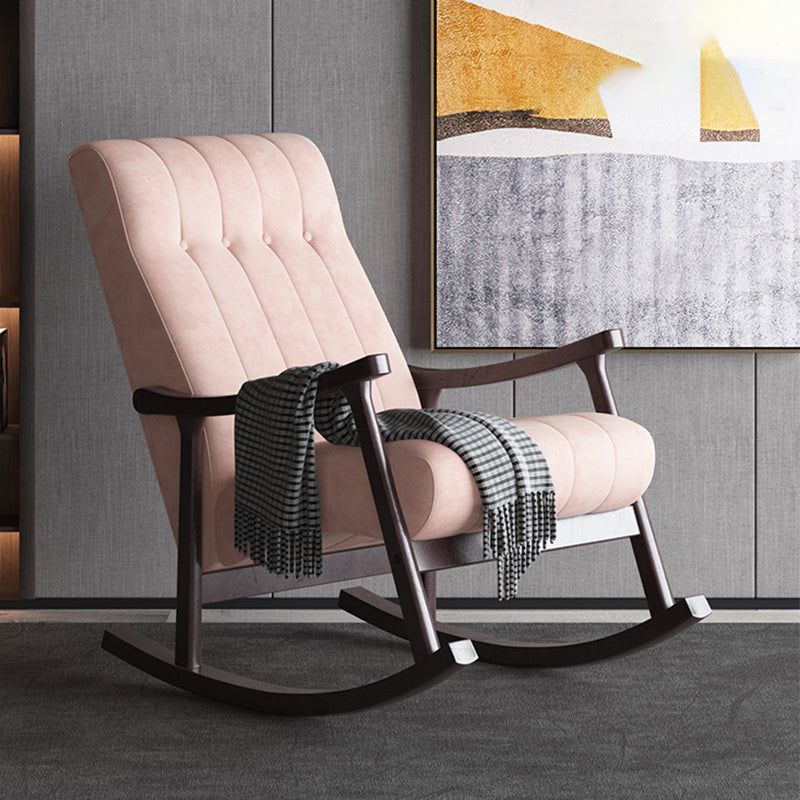 Modern Simple Style Sofa Rocking Chair Indoor Rocking Chair for Break Pink Brown Clearhalo 'Chairs & Seating' 'furn' 'furn_rocking_chairs' 'Furniture' 'Living Room Furniture' 'Rocking Chairs' 'rocking_chairs' 6959755