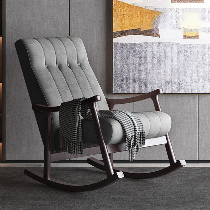 Modern Simple Style Sofa Rocking Chair Indoor Rocking Chair for Break Dark Gray Brown Clearhalo 'Chairs & Seating' 'furn' 'furn_rocking_chairs' 'Furniture' 'Living Room Furniture' 'Rocking Chairs' 'rocking_chairs' 6959758