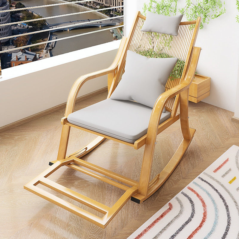 Vintage Style Wood Simple Rocking Chair Lounge Leisure Lazy Chair for Balcony Clearhalo 'Chairs & Seating' 'furn' 'furn_rocking_chairs' 'Furniture' 'Living Room Furniture' 'Rocking Chairs' 'rocking_chairs' 6959788
