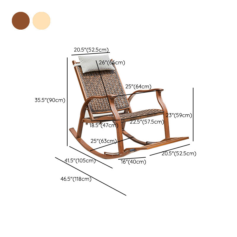 Vintage Style Wood Simple Rocking Chair Lounge Leisure Lazy Chair for Balcony Clearhalo 'Chairs & Seating' 'furn' 'furn_rocking_chairs' 'Furniture' 'Living Room Furniture' 'Rocking Chairs' 'rocking_chairs' 6959791