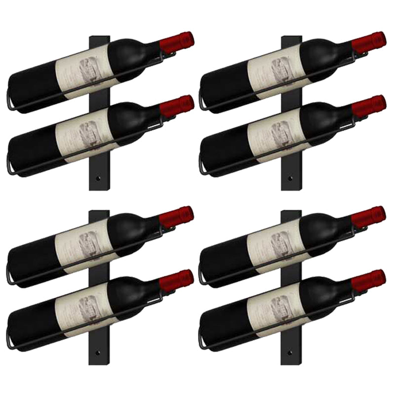 Muur gemonteerd ijzeren fles rek moderne stijl wijnrek fles in zwart