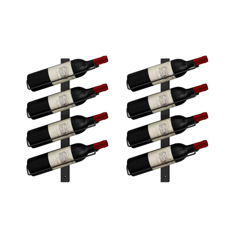 Muur gemonteerd ijzeren fles rek moderne stijl wijnrek fles in zwart