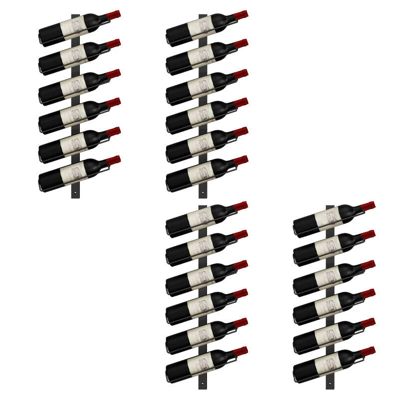 壁に取り付けられた鉄のボトルラックモダンスタイルのワインラックボトルブラック