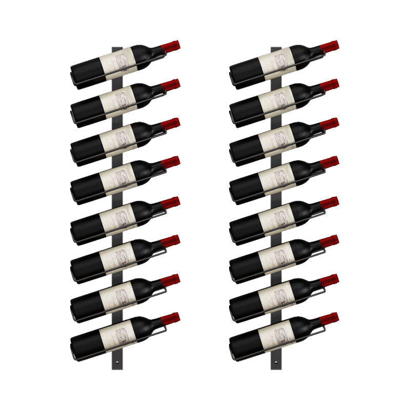 Muur gemonteerd ijzeren fles rek moderne stijl wijnrek fles in zwart