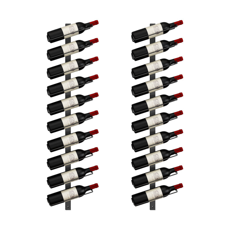 Botella de hierro montada en la pared Botella de estante de vino de estilo moderno en negro