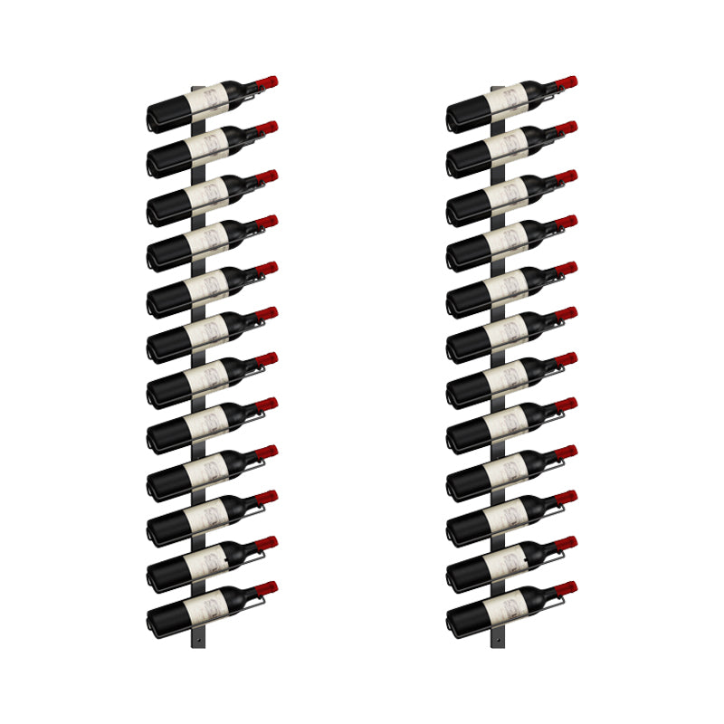 Muur gemonteerd ijzeren fles rek moderne stijl wijnrek fles in zwart