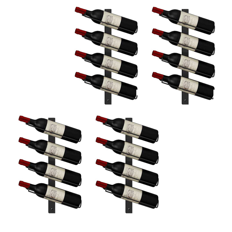 Muur gemonteerd ijzeren fles rek moderne stijl wijnrek fles in zwart