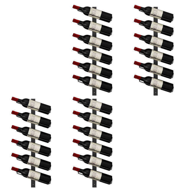 Muur gemonteerd ijzeren fles rek moderne stijl wijnrek fles in zwart