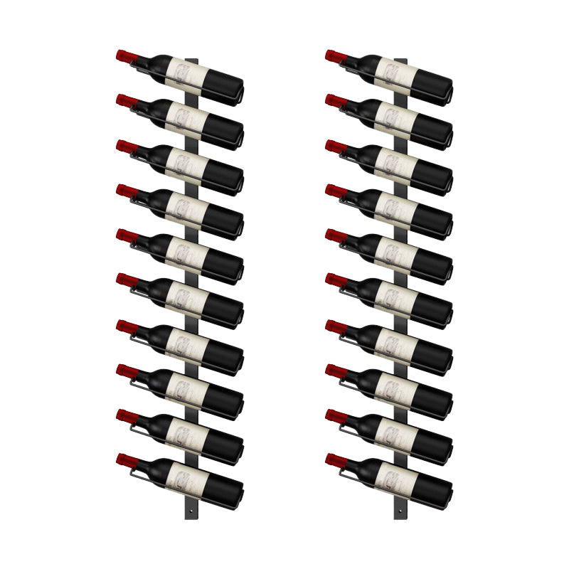 Muur gemonteerd ijzeren fles rek moderne stijl wijnrek fles in zwart