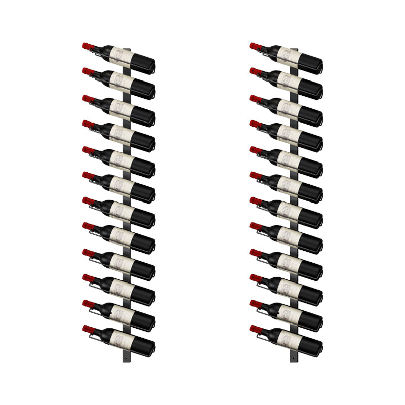 Muur gemonteerd ijzeren fles rek moderne stijl wijnrek fles in zwart