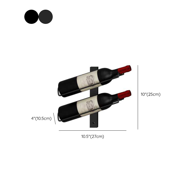 壁に取り付けられた鉄のボトルラックモダンスタイルのワインラックボトルブラック