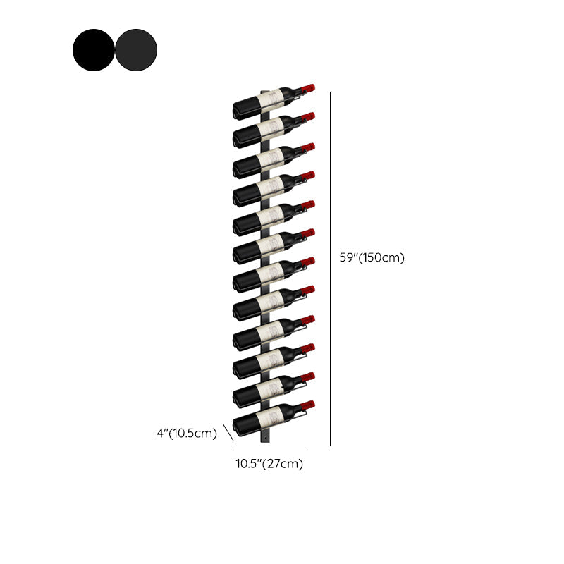Muur gemonteerd ijzeren fles rek moderne stijl wijnrek fles in zwart