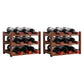 Modern Countertop Wine Rack Solid Wood Wine Bottle Rack for Living Room