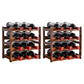 Modern Countertop Wine Rack Solid Wood Wine Bottle Rack for Living Room