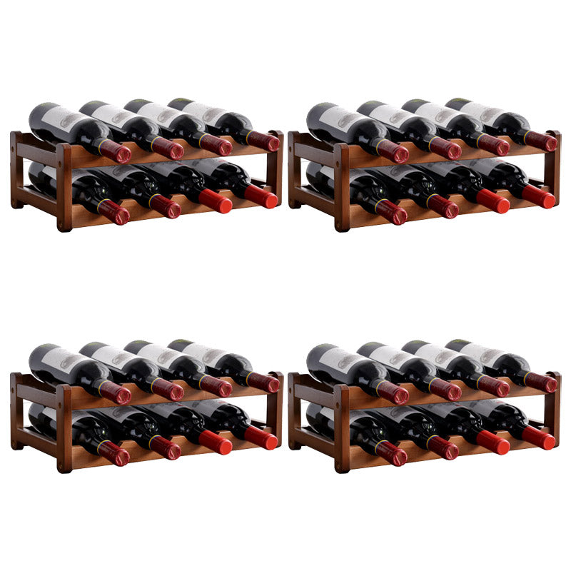 Modern Countertop Wine Rack Solid Wood Wine Bottle Rack for Living Room