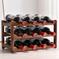 Modern Countertop Wine Rack Solid Wood Wine Bottle Rack for Living Room