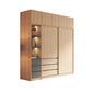 Modern Light Wood Finish Cabinet with Drawers Manufactured Wood Storage Cabinet