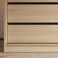 Modern Light Wood Finish Cabinet with Drawers Manufactured Wood Storage Cabinet