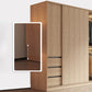 Modern Light Wood Finish Cabinet with Drawers Manufactured Wood Storage Cabinet