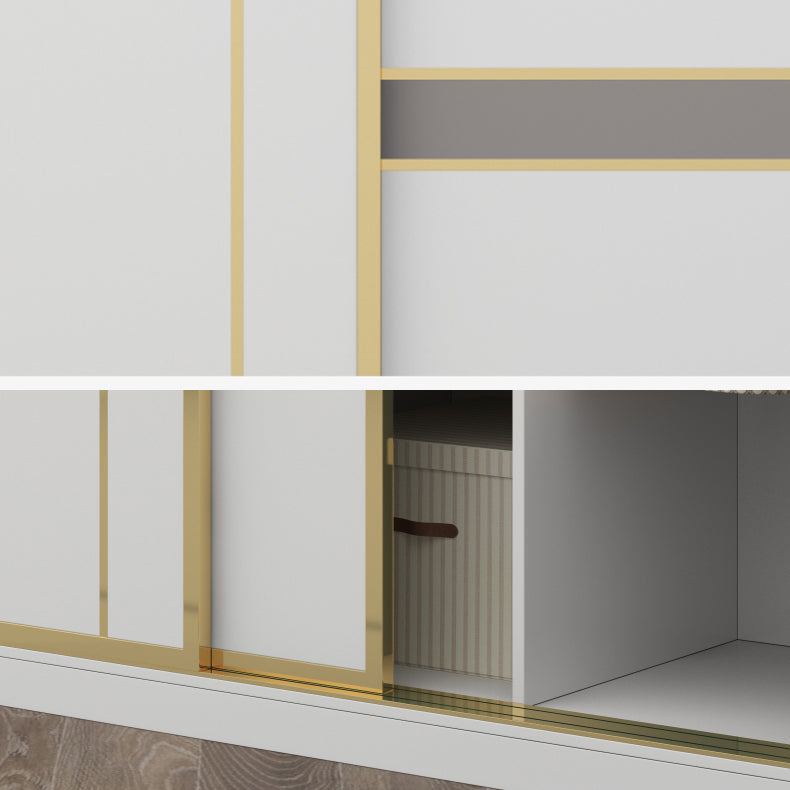 Armario blanco moderno para gabinete de madera fabricada en casa con puertas correderas