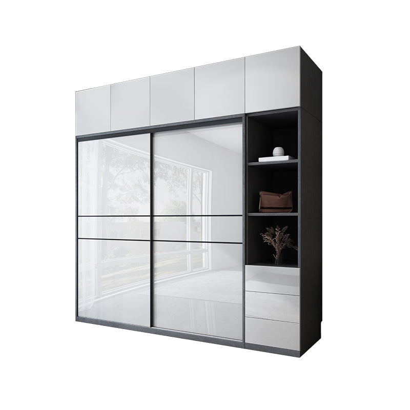Manufactured Wood Glossy White Storage Cabinet Modern Cabinet for Bedroom Clearhalo 'Armoires & Wardrobes' 'armoires_wardrobes' 'Bedroom Furniture' 'furn' 'furn_armoires_wardrobes' 'Furniture' 6960573
