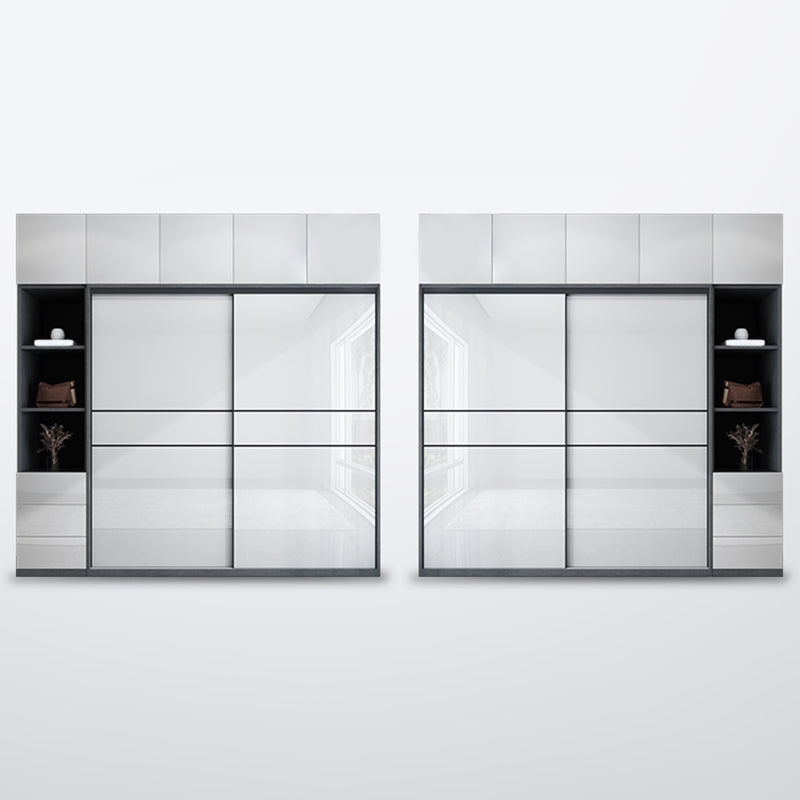 Manufactured Wood Glossy White Storage Cabinet Modern Cabinet for Bedroom Clearhalo 'Armoires & Wardrobes' 'armoires_wardrobes' 'Bedroom Furniture' 'furn' 'furn_armoires_wardrobes' 'Furniture' 6960578