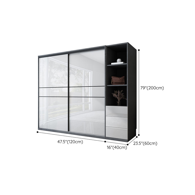 Manufactured Wood Glossy White Storage Cabinet Modern Cabinet for Bedroom Clearhalo 'Armoires & Wardrobes' 'armoires_wardrobes' 'Bedroom Furniture' 'furn' 'furn_armoires_wardrobes' 'Furniture' 6960585