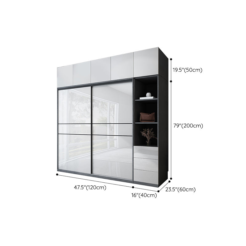 Manufactured Wood Glossy White Storage Cabinet Modern Cabinet for Bedroom Clearhalo 'Armoires & Wardrobes' 'armoires_wardrobes' 'Bedroom Furniture' 'furn' 'furn_armoires_wardrobes' 'Furniture' 6960593
