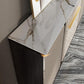 Scheda laterale per scaffalature regolabili in pietra di credenza in stile glam con armadi e cassetti