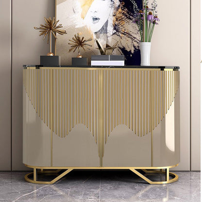 Scheda laterale in pietra da cucina contemporanea con mobili