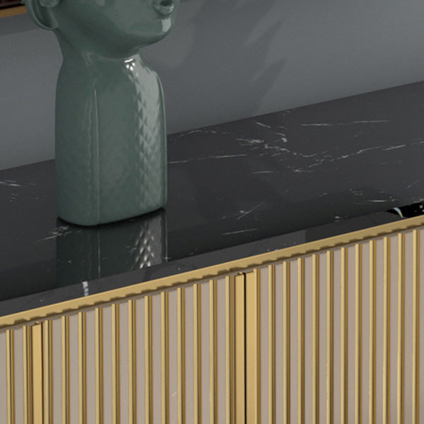 Scheda laterale in pietra da cucina contemporanea con mobili