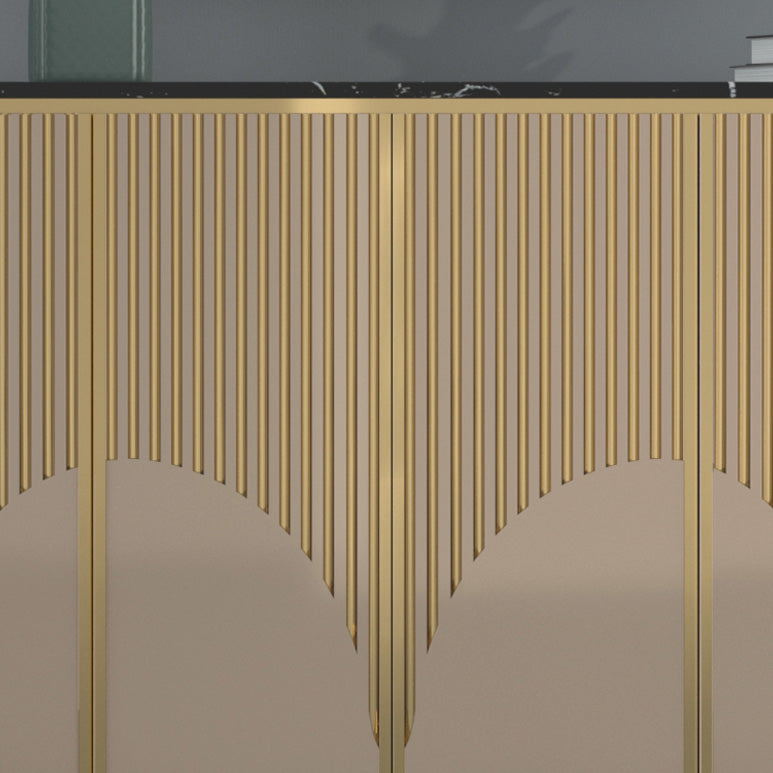 Scheda laterale in pietra da cucina contemporanea con mobili