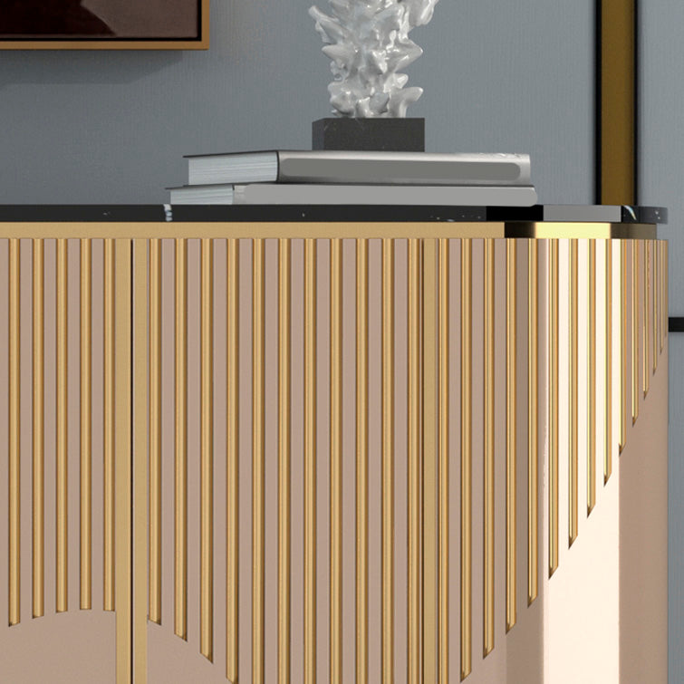 Scheda laterale in pietra da cucina contemporanea con mobili