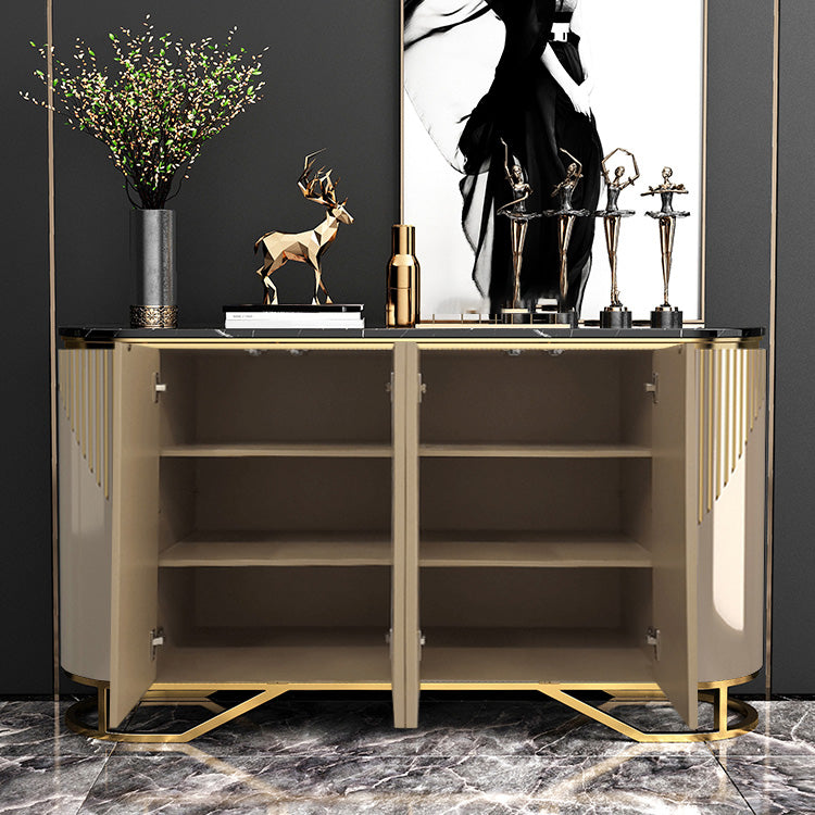 Scheda laterale in pietra da cucina contemporanea con mobili