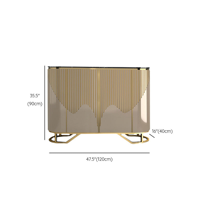 Scheda laterale in pietra da cucina contemporanea con mobili