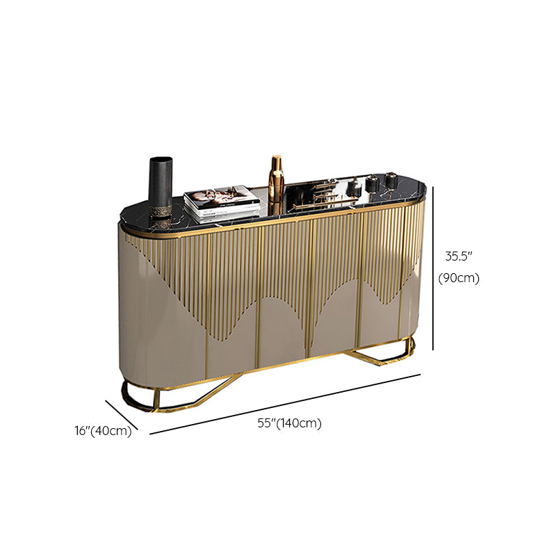 Scheda laterale in pietra da cucina contemporanea con mobili