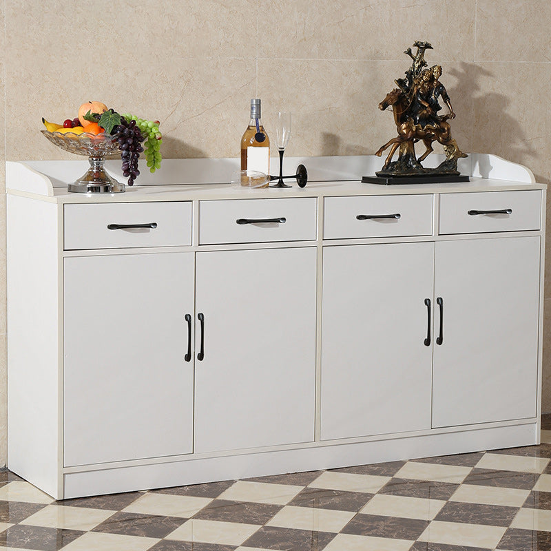 Wood Side Board Modern Style Sideboard with Drawers and Cabinets 63"L x 16"W x 35"H White Clearhalo 'buffet_sideboard' 'Buffets & Sideboards' 'furn' 'furn_buffet_sideboard' 'Furniture' 'Kitchen & Dining Furniture' 6960675