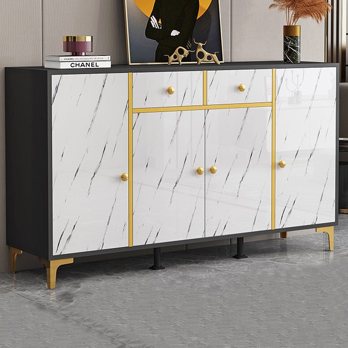 Wood Side Board Modern Style Sideboard with Drawers and Cabinets Clearhalo 'buffet_sideboard' 'Buffets & Sideboards' 'furn' 'furn_buffet_sideboard' 'Furniture' 'Kitchen & Dining Furniture' 6960691