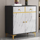Wood Side Board Modern Style Sideboard with Drawers and Cabinets 31"L x 16"W x 31"H Black White Clearhalo 'buffet_sideboard' 'Buffets & Sideboards' 'furn' 'furn_buffet_sideboard' 'Furniture' 'Kitchen & Dining Furniture' 6960701