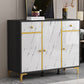 Wood Side Board Modern Style Sideboard with Drawers and Cabinets 43"L x 16"W x 31"H Black White Clearhalo 'buffet_sideboard' 'Buffets & Sideboards' 'furn' 'furn_buffet_sideboard' 'Furniture' 'Kitchen & Dining Furniture' 6960705