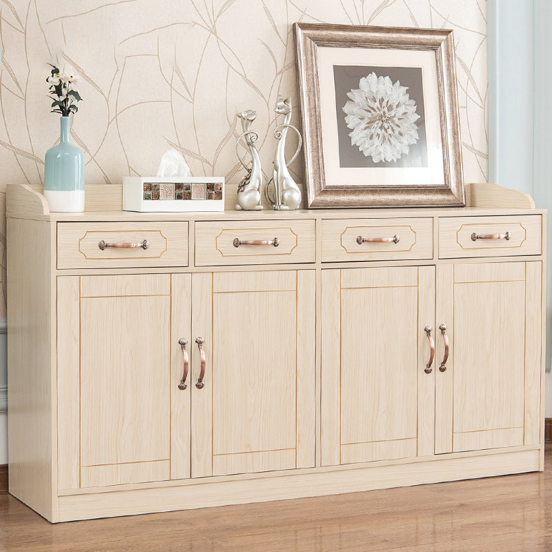 Wood Side Board Modern Style Sideboard with Drawers and Cabinets 63"L x 16"W x 35"H Natural Clearhalo 'buffet_sideboard' 'Buffets & Sideboards' 'furn' 'furn_buffet_sideboard' 'Furniture' 'Kitchen & Dining Furniture' 6960708