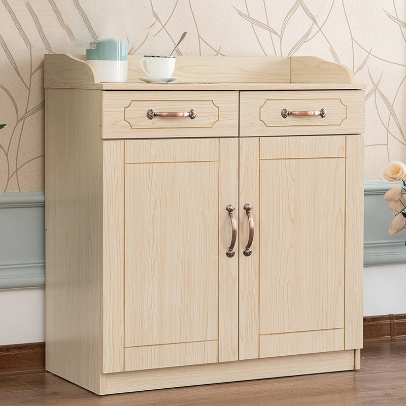 Wood Side Board Modern Style Sideboard with Drawers and Cabinets 31"L x 16"W x 35"H Natural Clearhalo 'buffet_sideboard' 'Buffets & Sideboards' 'furn' 'furn_buffet_sideboard' 'Furniture' 'Kitchen & Dining Furniture' 6960709