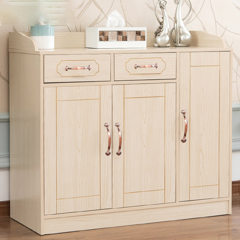 Wood Side Board Modern Style Sideboard with Drawers and Cabinets 39"L x 16"W x 35"H Natural Clearhalo 'buffet_sideboard' 'Buffets & Sideboards' 'furn' 'furn_buffet_sideboard' 'Furniture' 'Kitchen & Dining Furniture' 6960710