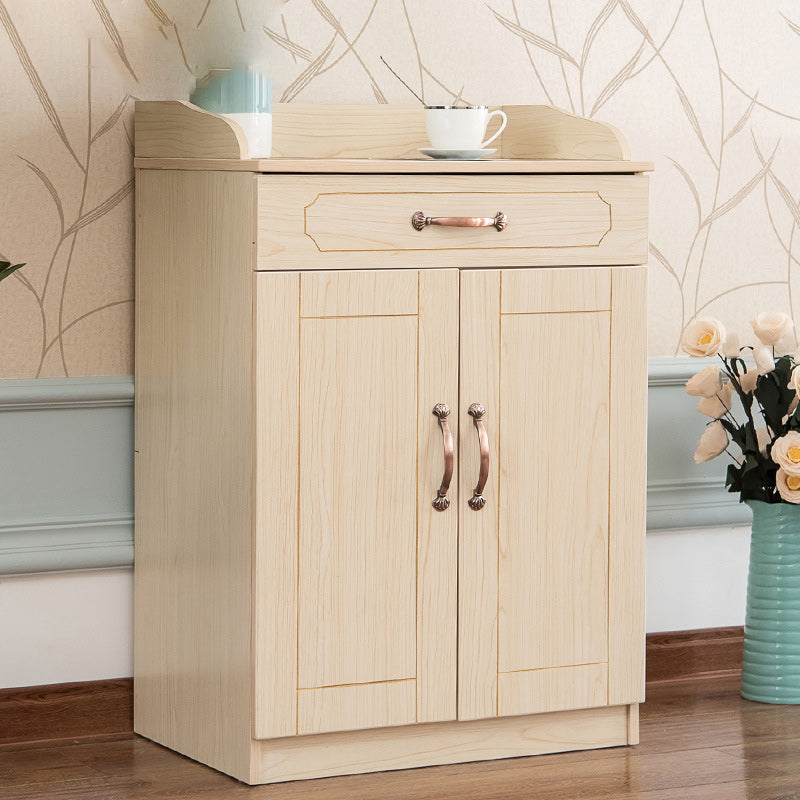 Wood Side Board Modern Style Sideboard with Drawers and Cabinets 24"L x 16"W x 35"H Natural Clearhalo 'buffet_sideboard' 'Buffets & Sideboards' 'furn' 'furn_buffet_sideboard' 'Furniture' 'Kitchen & Dining Furniture' 6960711