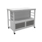 Modern Dining Room Prep Table Rectangular Kitchen Trolley with Storage Cabinet