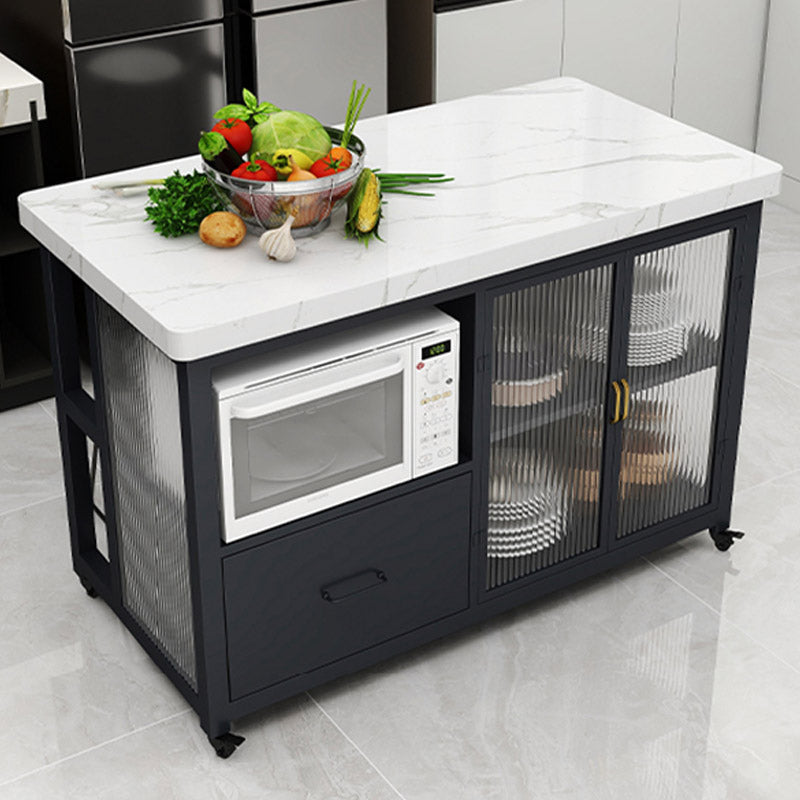 Tavolo da preparazione moderno rettangolare rotolamento della sala da pranzo in cucina