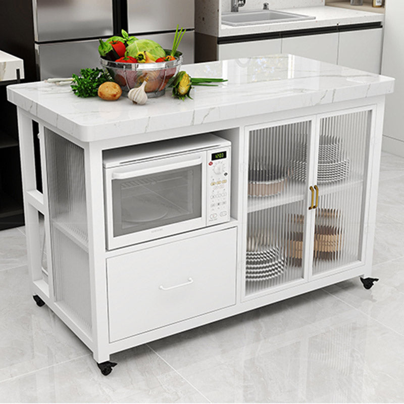 Tavolo da preparazione moderno rettangolare rotolamento della sala da pranzo in cucina