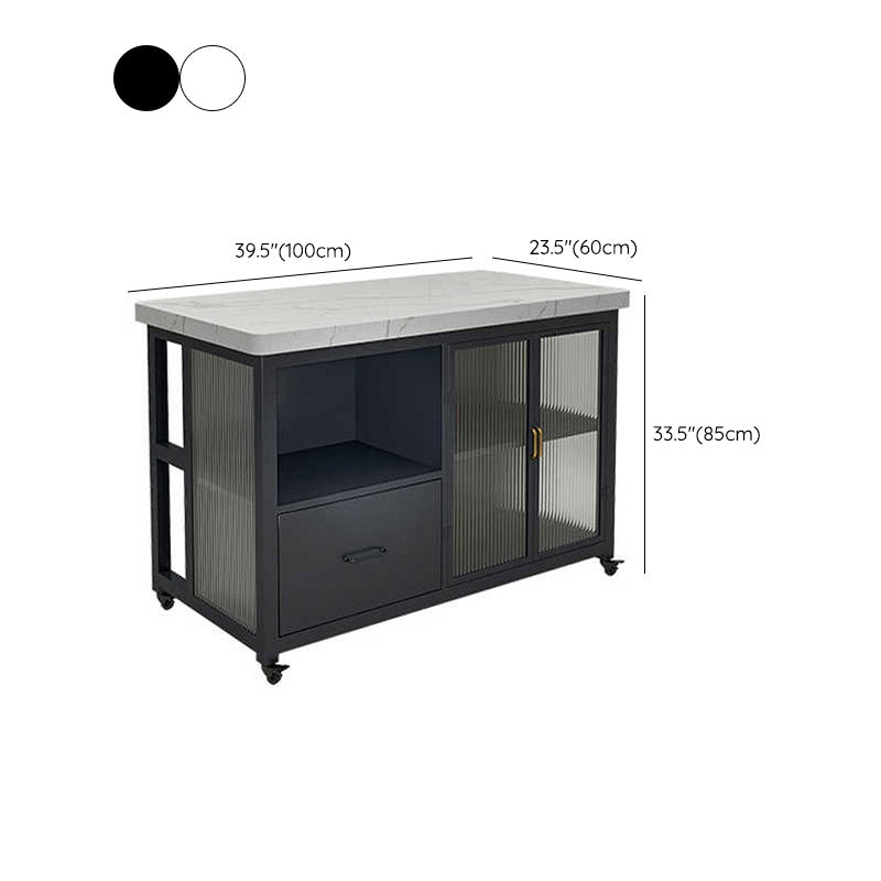 Tavolo da preparazione moderno rettangolare rotolamento della sala da pranzo in cucina